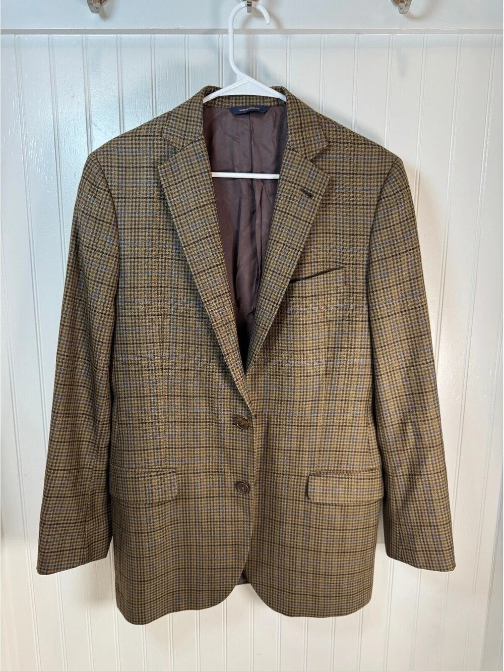 Brooks Brothers Fitzgerald 1818 Men's 39L Checked 100% Wool Sport Coat Blazer